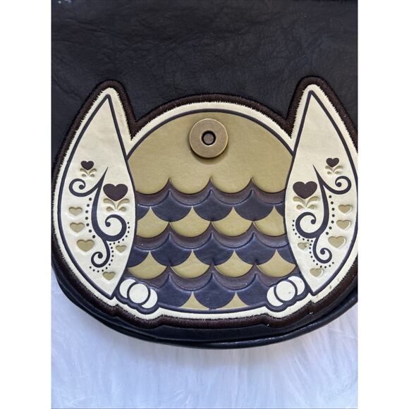 Loungefly Embroidered Owl With Heart Eyes Adj. Strap Crossbody Bag AND Coinpurse - Picture 13 of 16